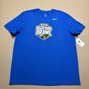 New Nike Blue 2022 Backyard Brawl T-shirt Mens XL Size X-Large Tee Pitt WVU